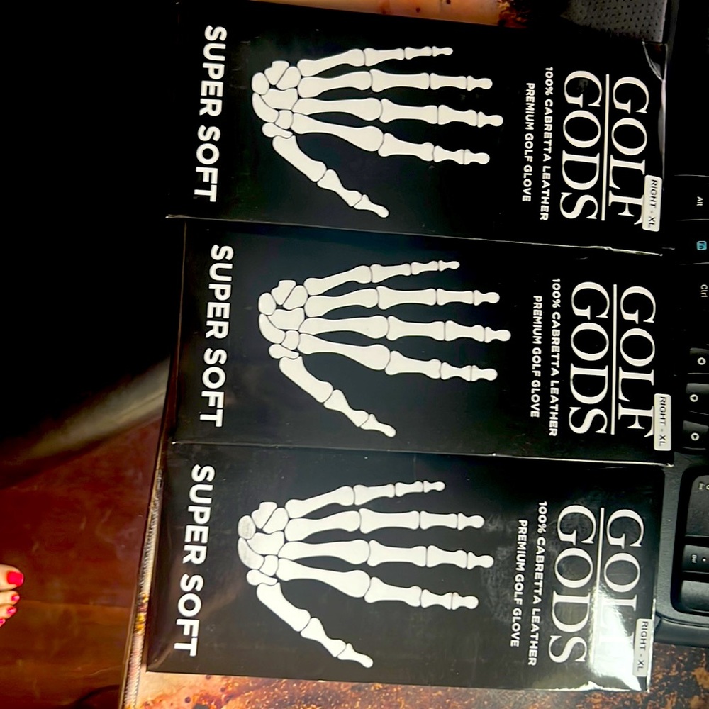 Gold Gods Right XL Skeleton Hand Golf Glove